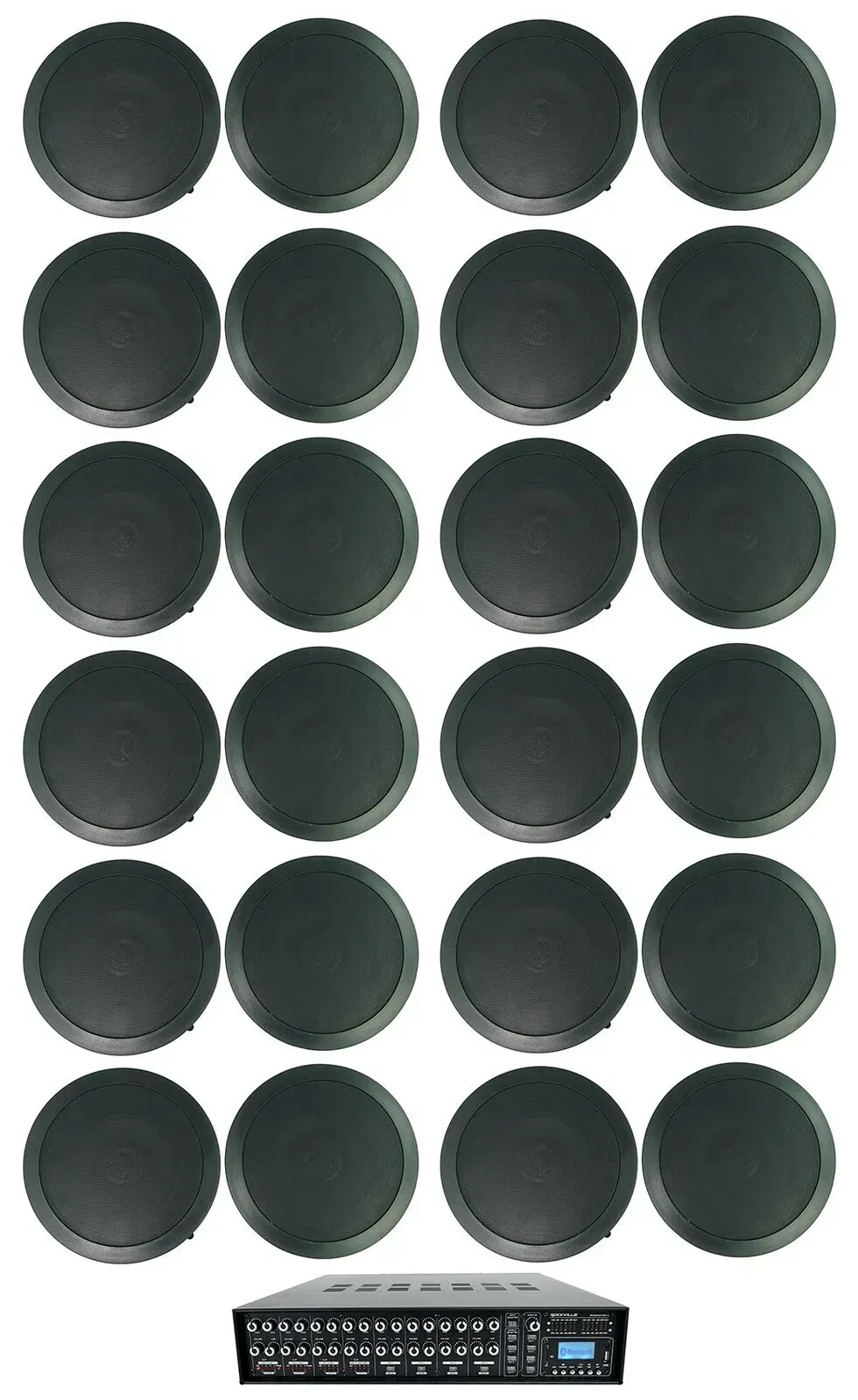 Потолочная акустика Rockville ROCK MATRIX 4+(12) CC65T COM 2 Black с усилителем (24 штуки)