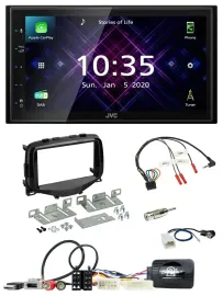 JVC DAB 2DIN Lenkrad Bluetooth USB Autoradio für Toyota Aygo 2014-2021