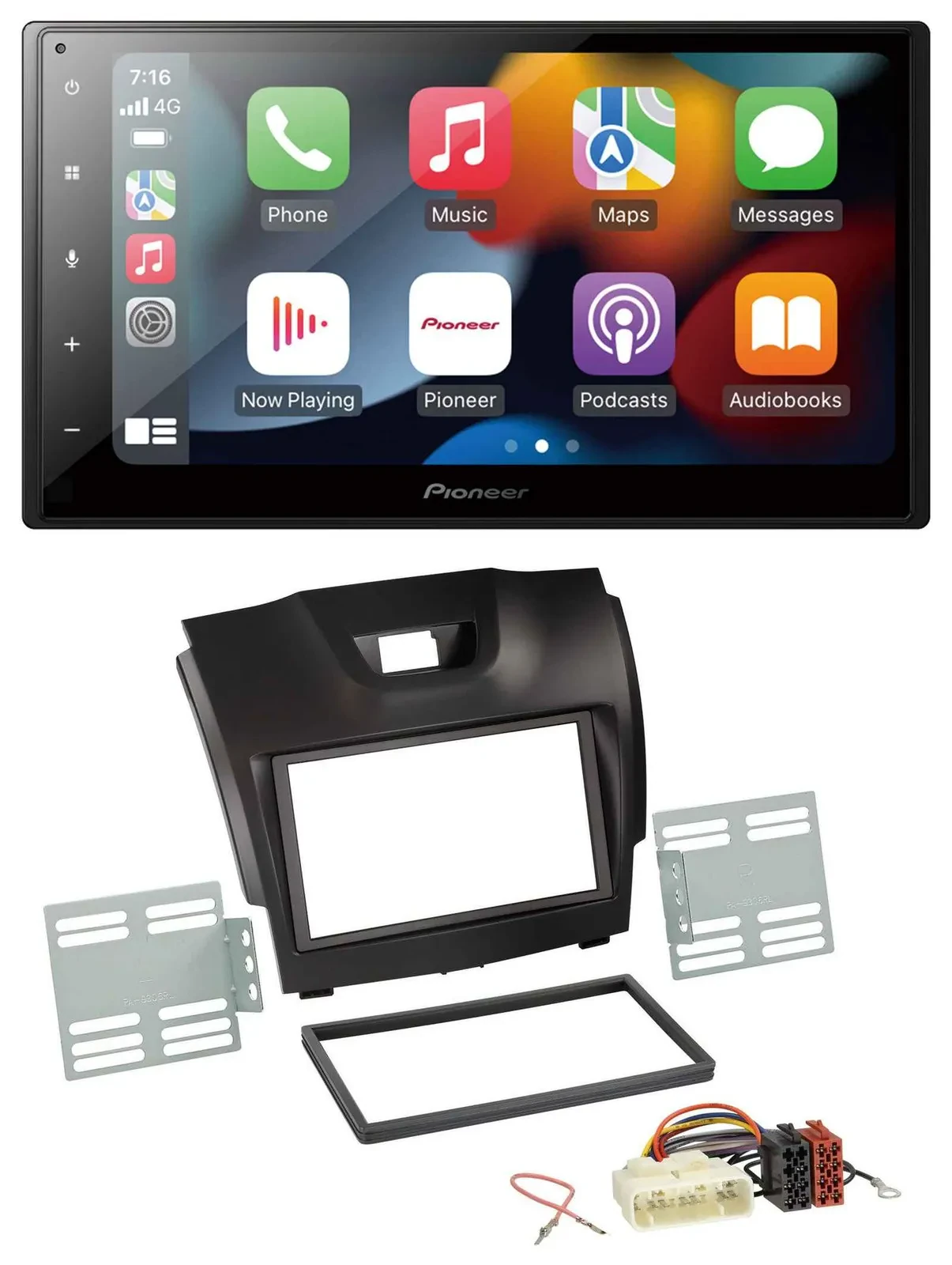 Pioneer DAB Bluetooth 2DIN USB MP3 Autoradio für Isuzu D-Max ab 2012 dunkelgrau
