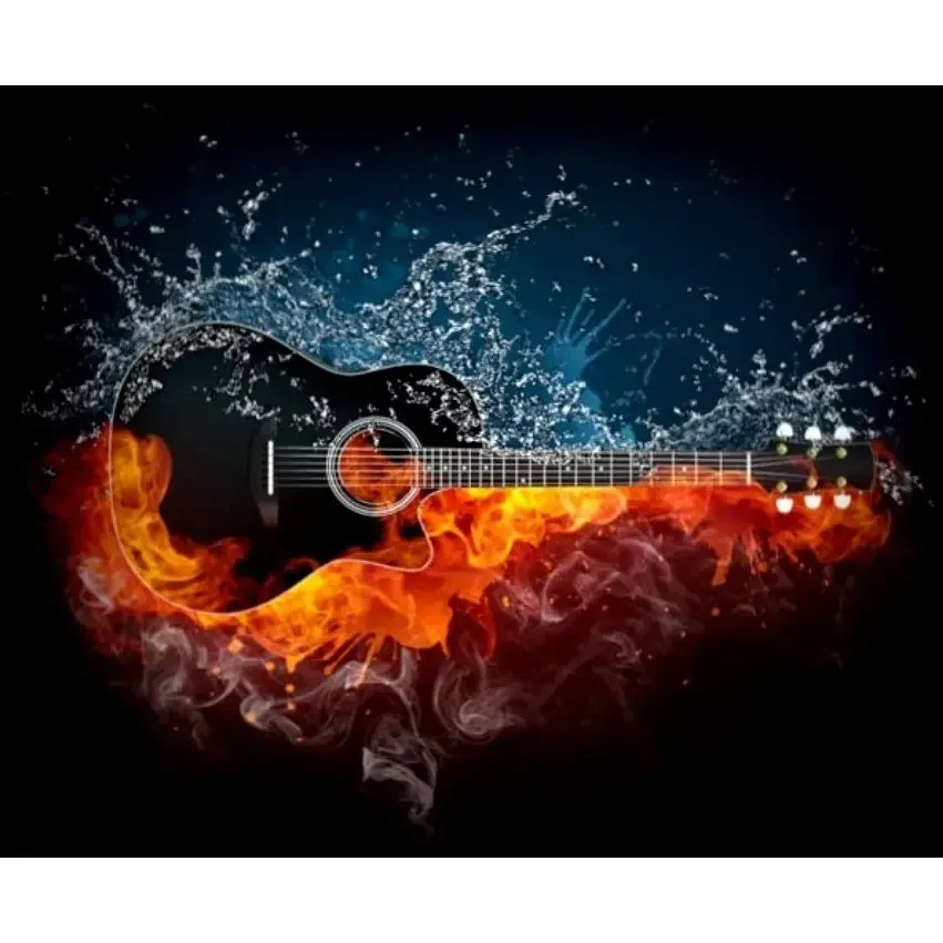 Коврик для компьютерной мышки MUZZMANIA "Гитара огонь-вода"