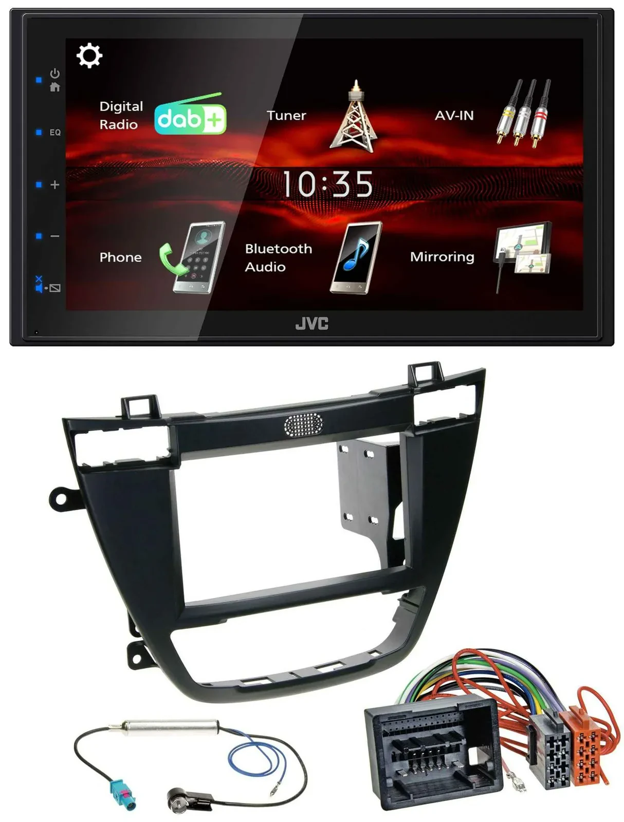 JVC USB Bluetooth MP3 DAB 2DIN Autoradio für Opel Insignia 08-13 schwarz
