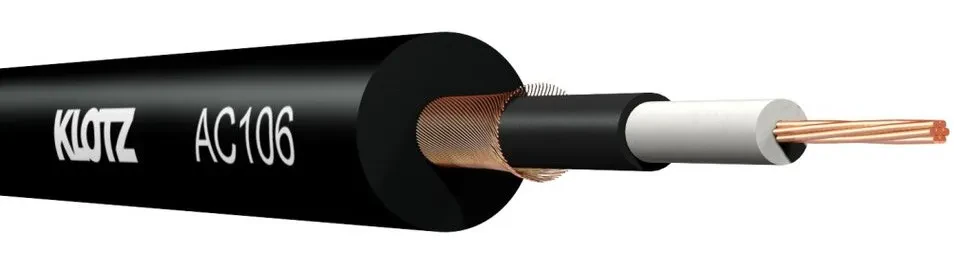 Klotz AC106SW  инструментальный кабель ПВХ , 6,5 мм,  1x0,22мм, двойной экран, черный