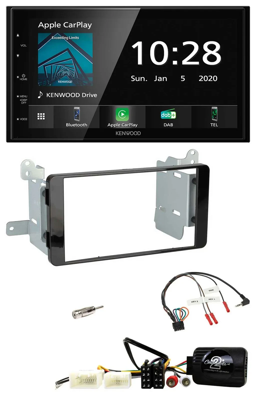Kenwood Bluetooth Lenkrad DAB USB 2DIN Autoradio für Mitsubishi L200 ab 10/2015