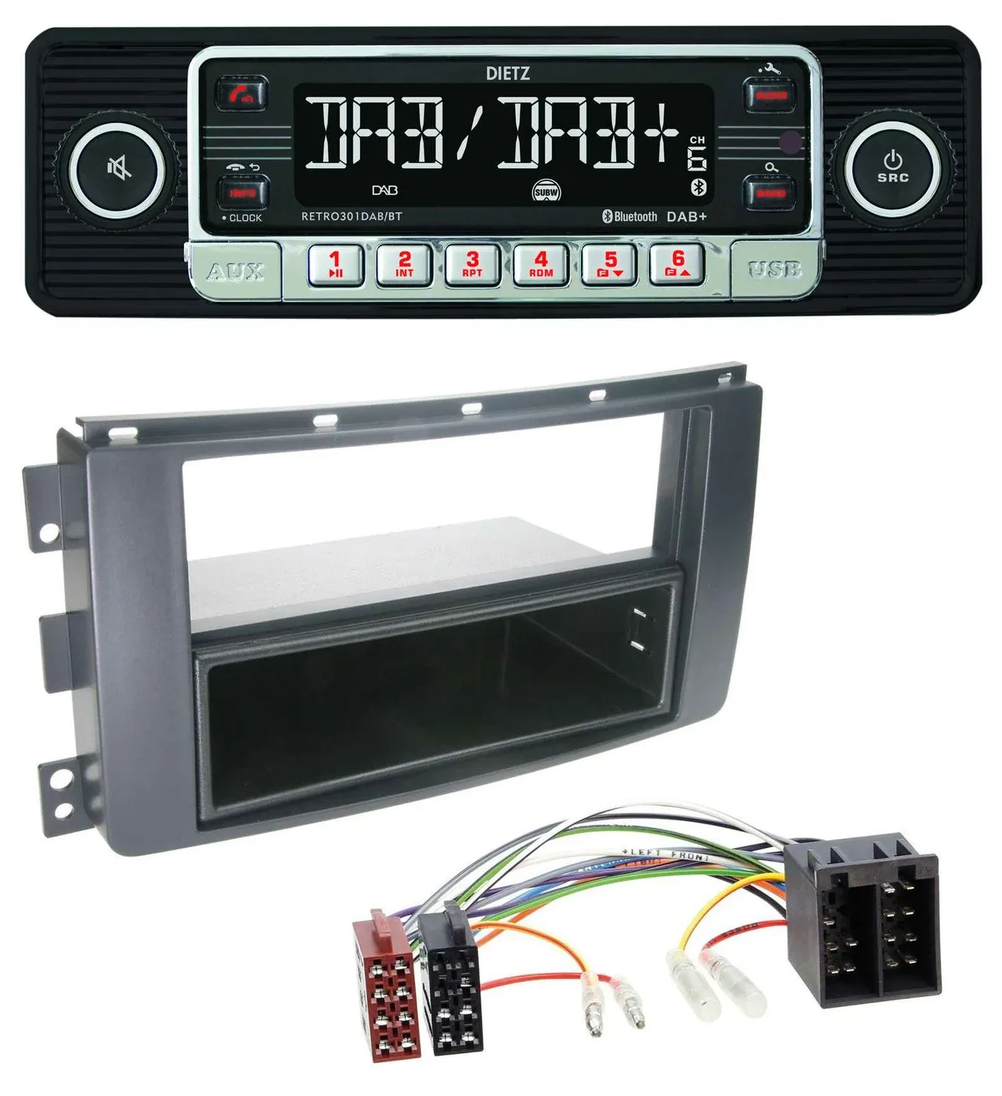 Dietz USB DAB MP3 Bluetooth Autoradio für Smart ForFour 454 ForTwo 451 ISO