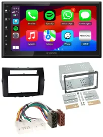 Kenwood MP3 USB DAB 2DIN Bluetooth Autoradio für Toyota Corolla 04-09 Verso schw