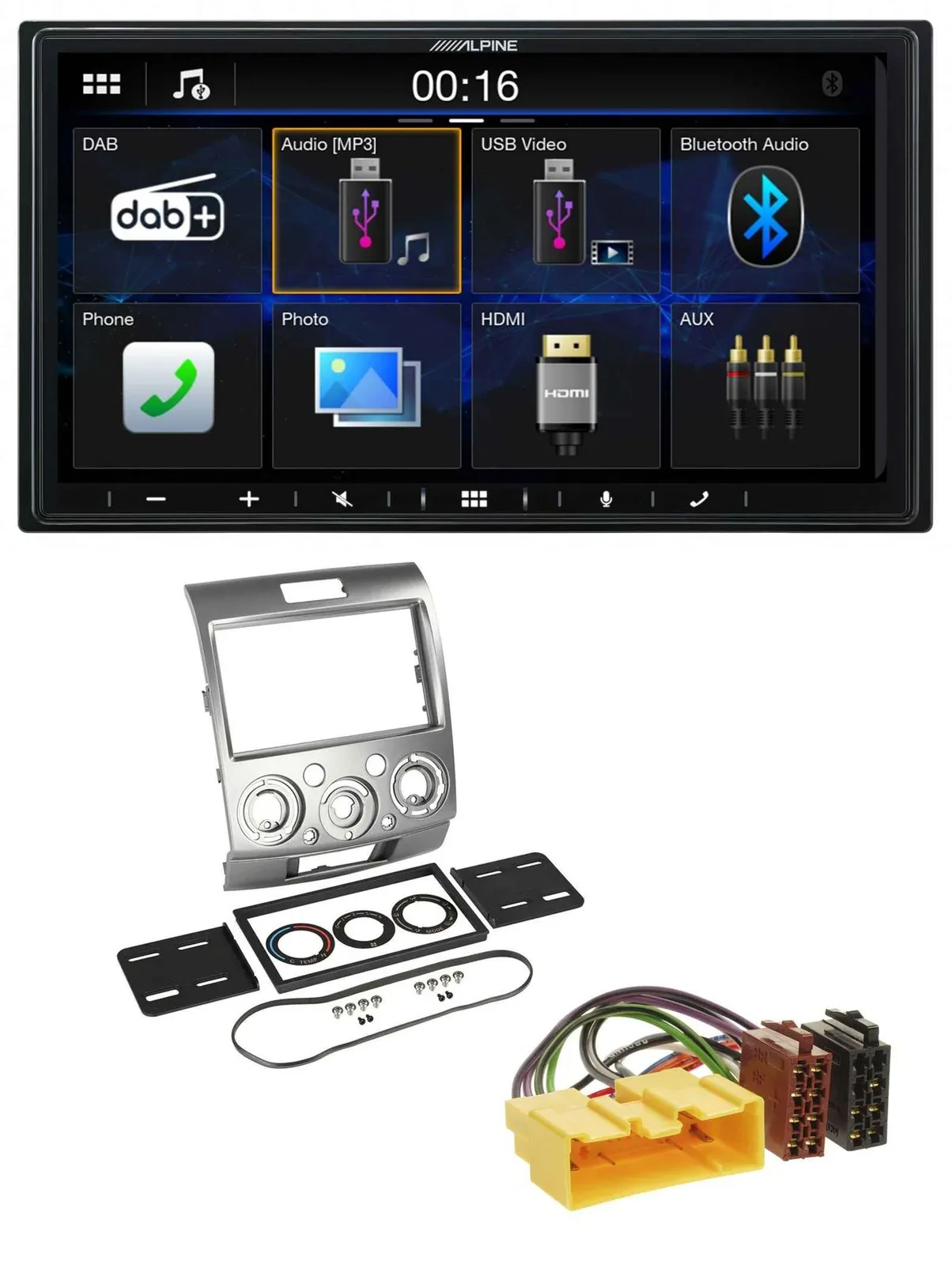 Alpine Bluetooth 2DIN MP3 DAB USB Autoradio für Ford Ranger 2AB 2007 2011