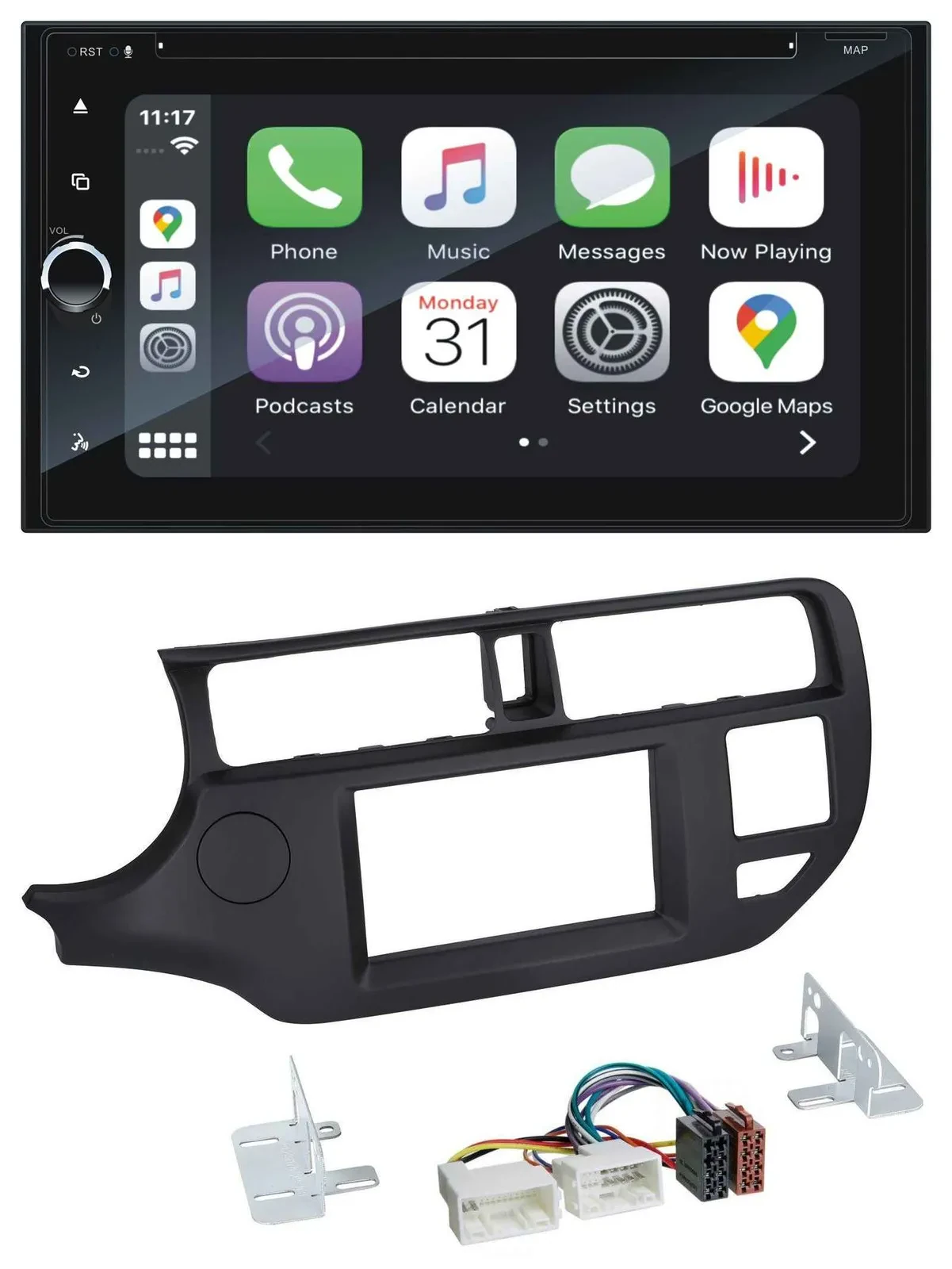 Blaupunkt 2DIN Bluetooth DAB USB DVD MP3 Autoradio für Kia Rio 11-14 UB schwarz