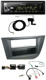 Автомагнитола Pioneer Bluetooth, DAB, USB, совместима с кнопками на руле, для Seat Leon (2005–2010), черный