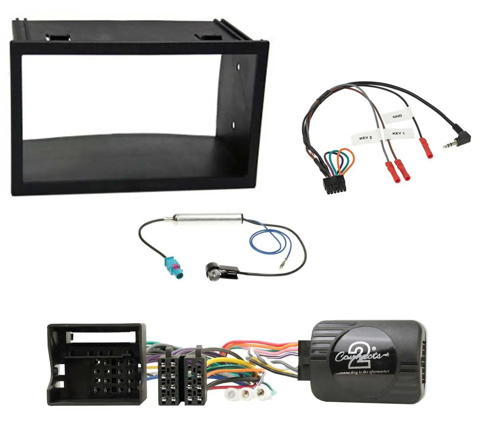 Einbauset Lenkradadapter Doppel DIN Autoradio für VW Polo Passat Quadlock