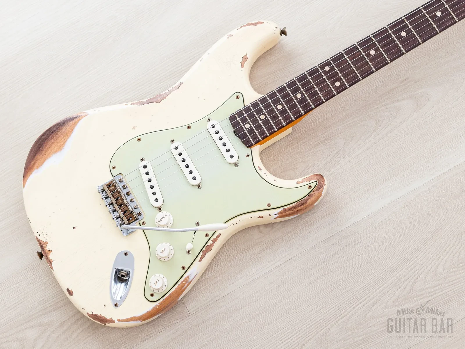 2023 Fender Custom Shop 1961 Stratocaster Heavy Relic Olympic White w/ Case, CoA