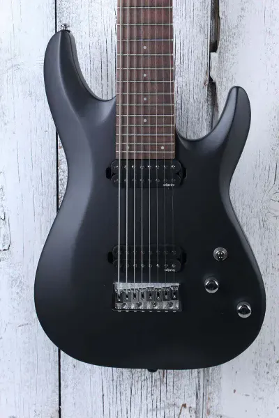 Schecter C-8 Deluxe 8 String Solid Body Electric Guitar Satin Black Finish