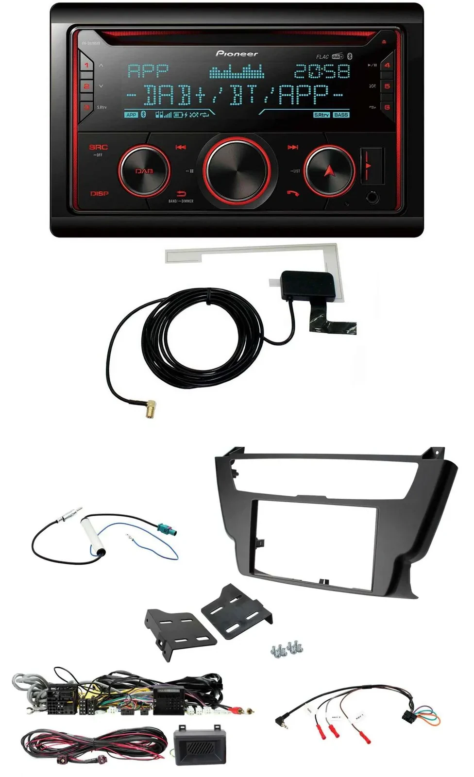 Pioneer 2DIN Lenkrad DAB USB CD Bluetooth Autoradio für BMW 3er 4er 2012-2016 oh