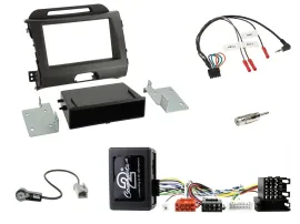 Einbauset Lenkradadapter DIN Autoradio für Kia Sportage III SL 2010-2016 dunkelg