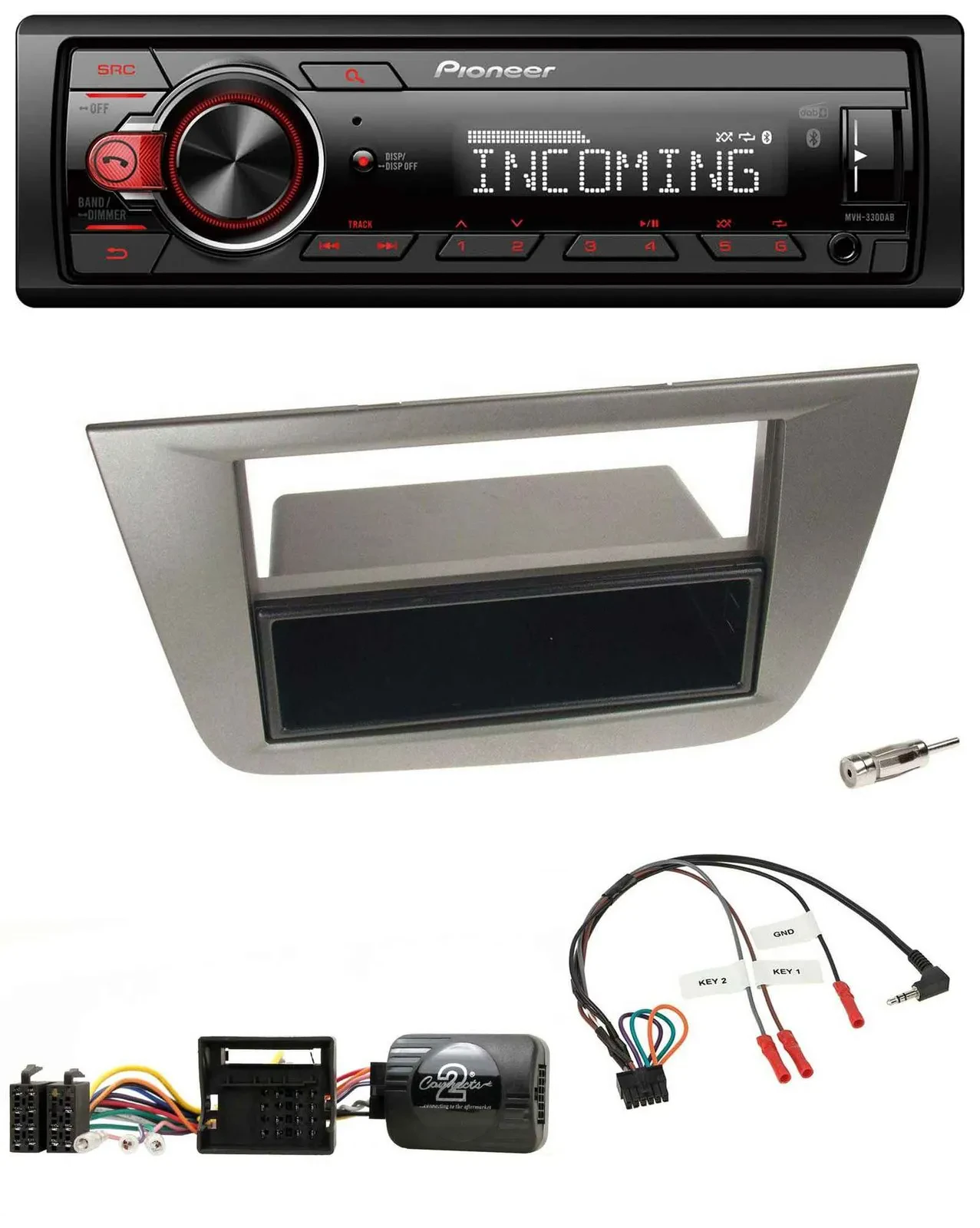 Автомагнитола Pioneer Bluetooth, USB, DAB для Seat Toledo/Altea 2004–2009, антрацит