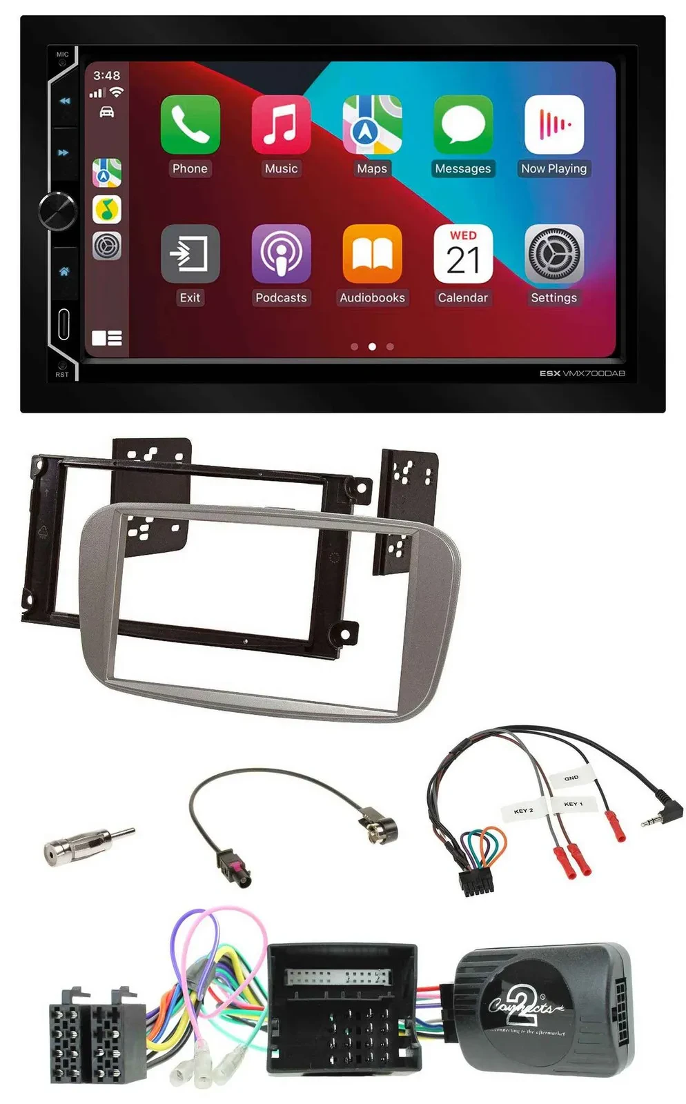 ESX 2DIN DAB USB Lenkrad Bluetooth Autoradio für Ford Mondeo S-Max 2007-14 CAN s