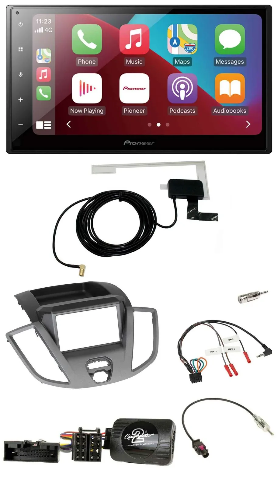 Pioneer USB Bluetooth DAB Lenkrad 2DIN Autoradio für Ford Transit V363 2014-2018