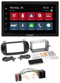 Blaupunkt MP3 Bluetooth DAB 2DIN USB Autoradio für Fiat 500 bis 2012 schwarz sof