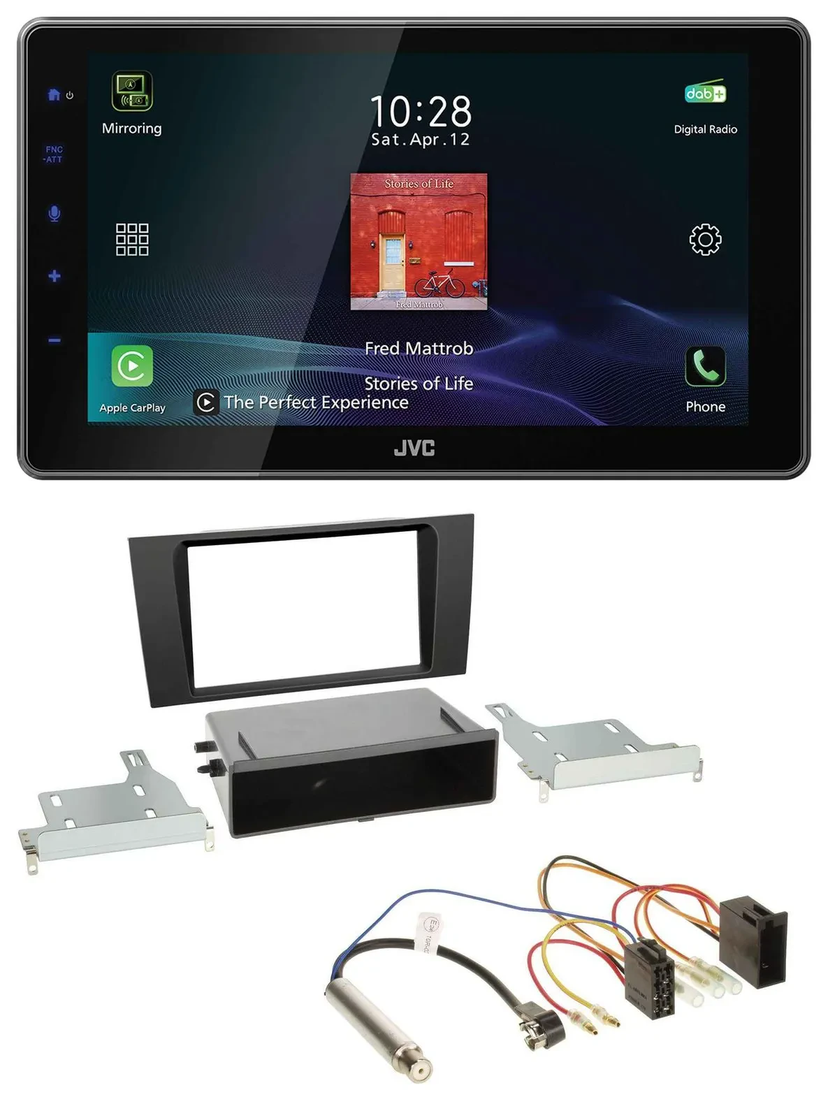 JVC DAB MP3 Bluetooth USB Autoradio für Audi A4 (B5 1999-2001) Symphony