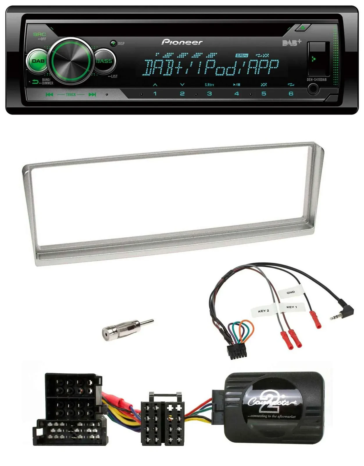 Автомагнитола Pioneer USB/MP3/DAB/CD для Alfa Romeo 156 (2002–2003), серебристая