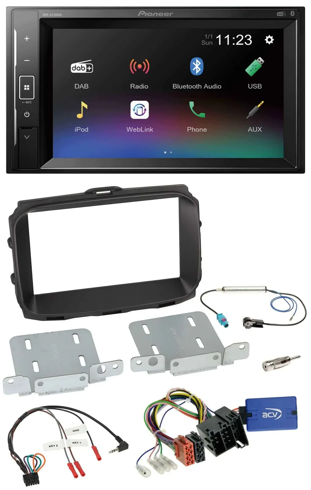 Автомагнитола для Alfa Romeo Giulietta Pioneer 2-DIN, DAB, Bluetooth, USB