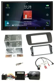 JVC USB Bluetooth 2DIN DAB Lenkrad Autoradio für Seat Ibiza ab 08 tuam-grey