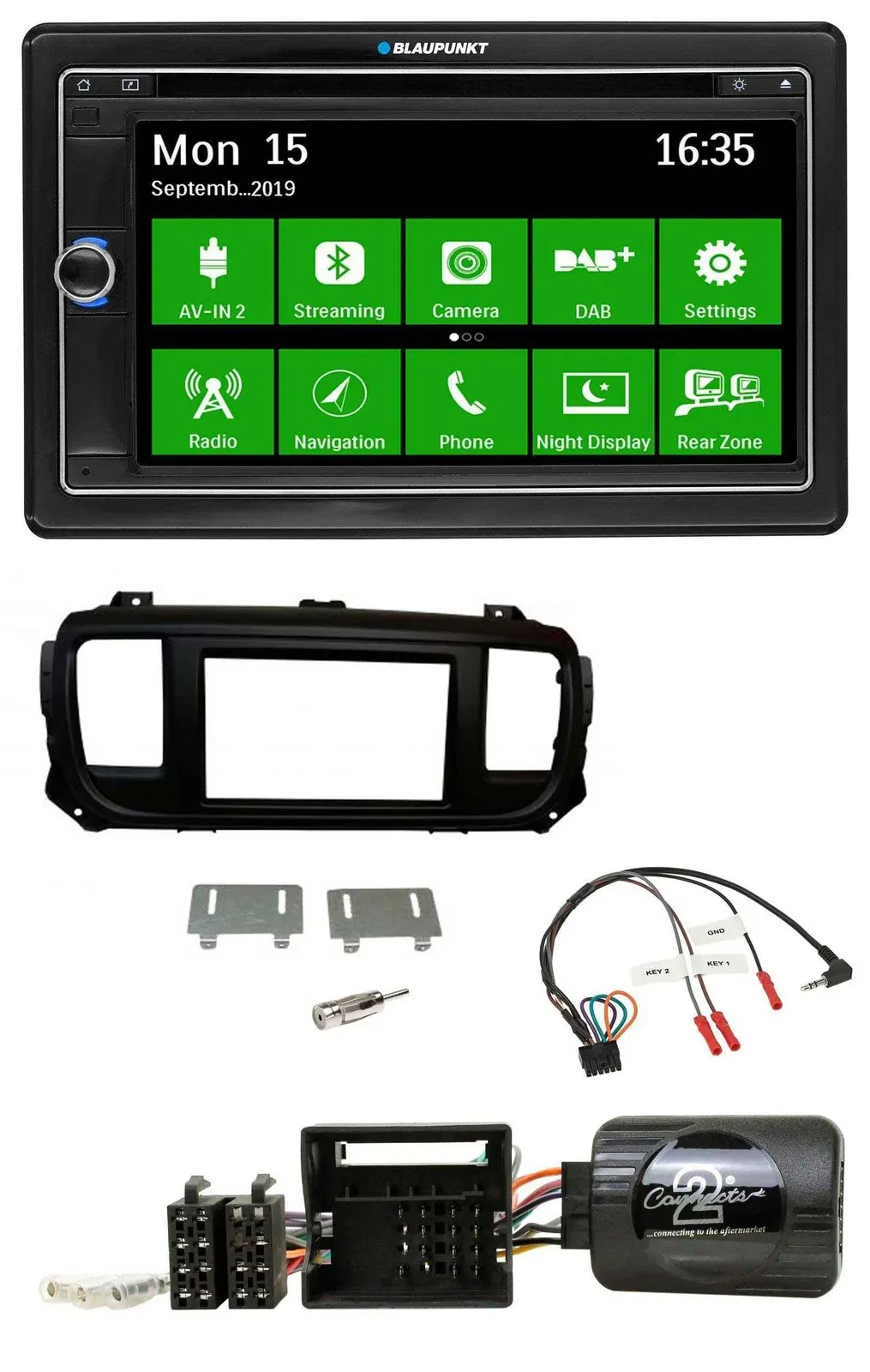 Blaupunkt Bluetooth 2DIN Lenkrad DAB USB TMC Navigation für Toyota Proace Citroe