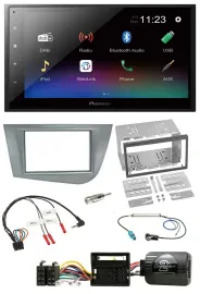 Pioneer USB Bluetooth DAB 2DIN Lenkrad Autoradio für Seat Leon 2005-2012 silber