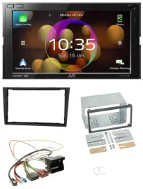 JVC DAB MP3 2DIN Bluetooth USB Autoradio für Opel Corsa D stealth schwarz