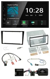 Kenwood Bluetooth Lenkrad DAB USB 2DIN Autoradio für Opel Corsa C schwarz