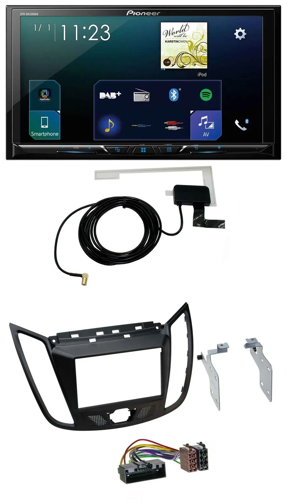 Pioneer 2DIN DAB USB MP3 Bluetooth Autoradio für Ford Kuga (DM2, ab 2013)