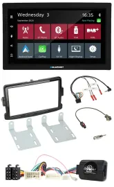 Blaupunkt 2DIN Lenkrad USB Bluetooth DAB Autoradio für Dacia ab 2012 piano schwa
