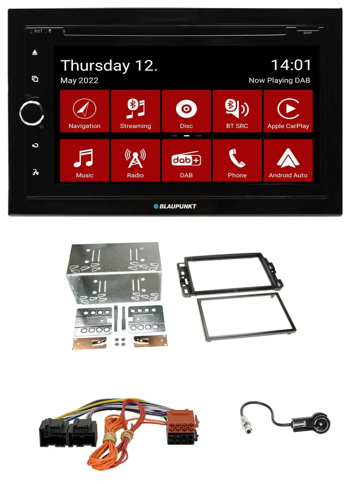 Blaupunkt MP3 DVD Bluetooth DAB 2DIN USB Autoradio für Cadillac BLS (2006-2010)