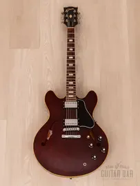 Электрогитара полуакустическая Gibson ES-335 Vintage Semi-Hollow Wine Red T-Tops 1978