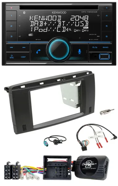 Kenwood CD 2DIN DAB USB Lenkrad Bluetooth Autoradio für Mercedes R-Klasse 2006-2