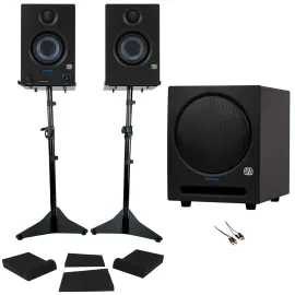 Студийные мониторы PreSonus Eris 3.5 (2nd Gen) 3.5" (набор, пара) + сабвуфер 8" с Bluetooth, со стойками