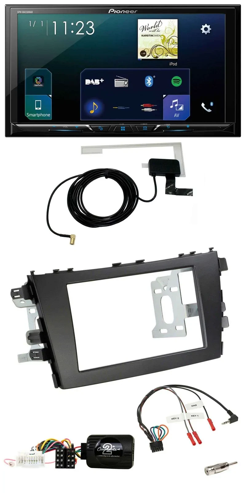 Pioneer 2DIN DAB USB Lenkrad Bluetooth Autoradio für Suzuki Celerio LF ab 2014