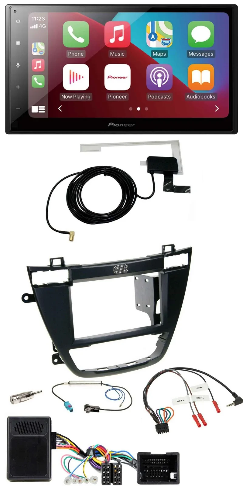 Pioneer USB Bluetooth DAB Lenkrad 2DIN Autoradio für Opel Insignia ab 08 schwarz