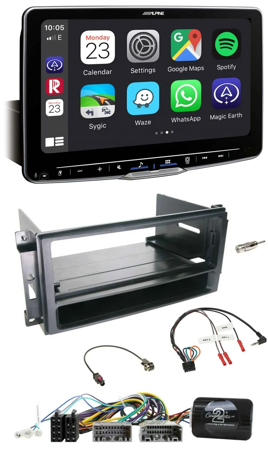 Alpine Bluetooth Lenkrad USB DAB Autoradio für Chrysler Dodge Jeep