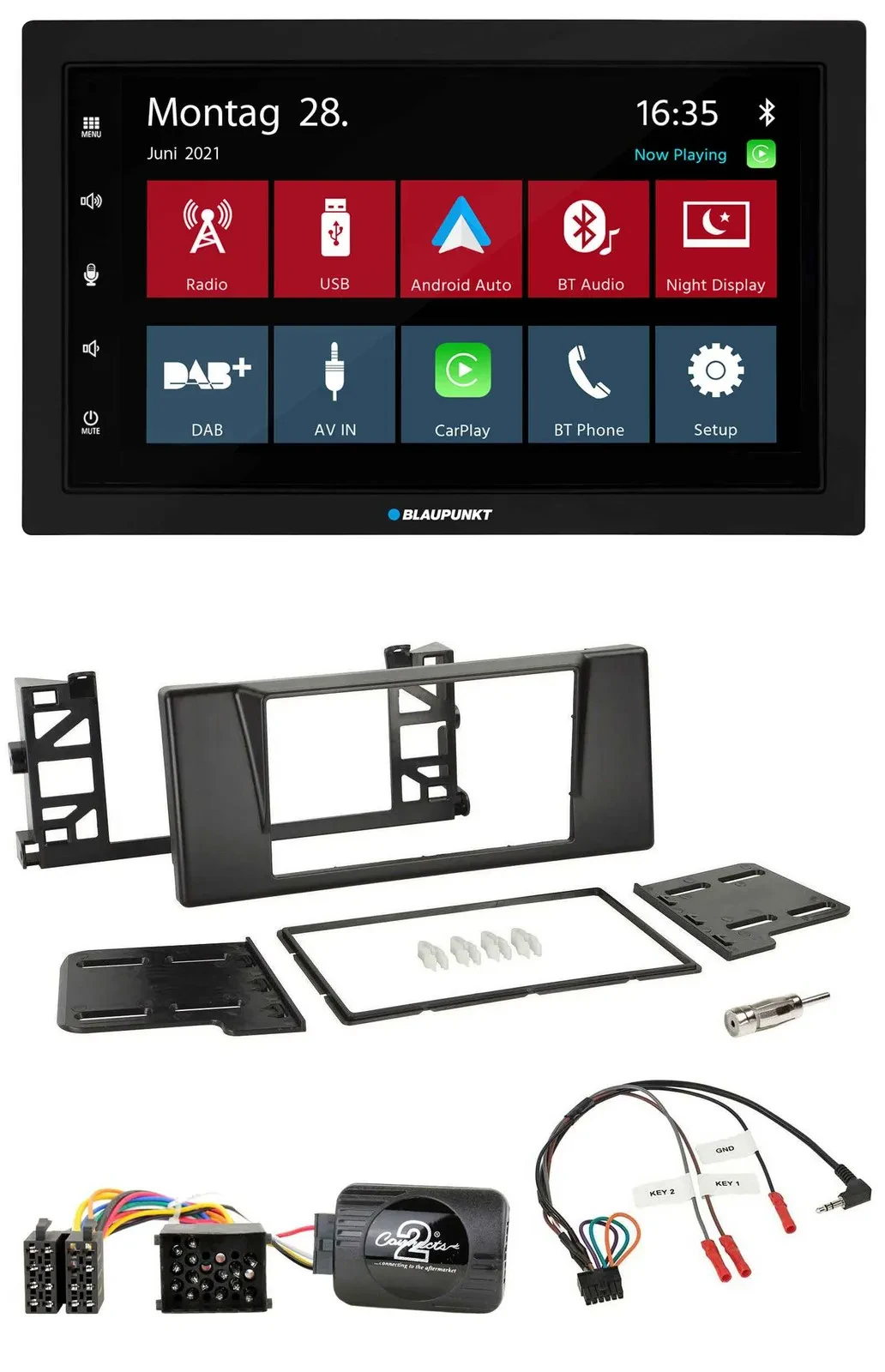 Blaupunkt Lenkrad Bluetooth DAB 2DIN USB Autoradio für BMW 5er E39 1997-2001