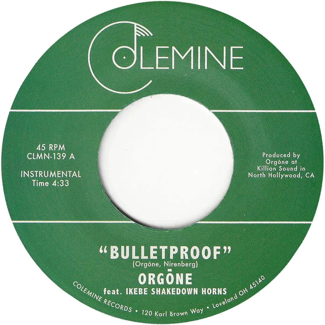 Виниловая пластинка Orgone – Bulletproof / P.C.H. (One More Mile) (Релиз 2017)