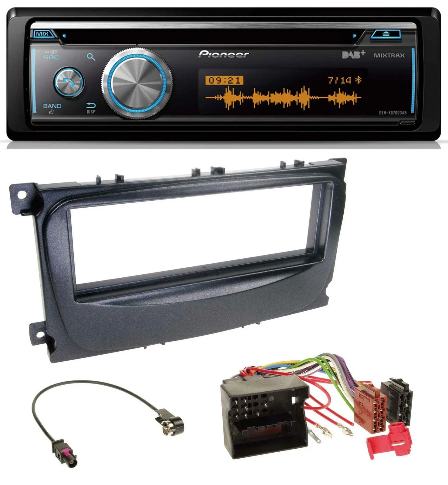 Автомагнитола для Ford Focus/C-Max/Galaxy (с 2007) Pioneer CD, MP3, USB, Bluetooth, DAB