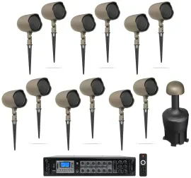 Рупорная акустика JBL-GSF3-TN Tan с усилителем (12 штук)