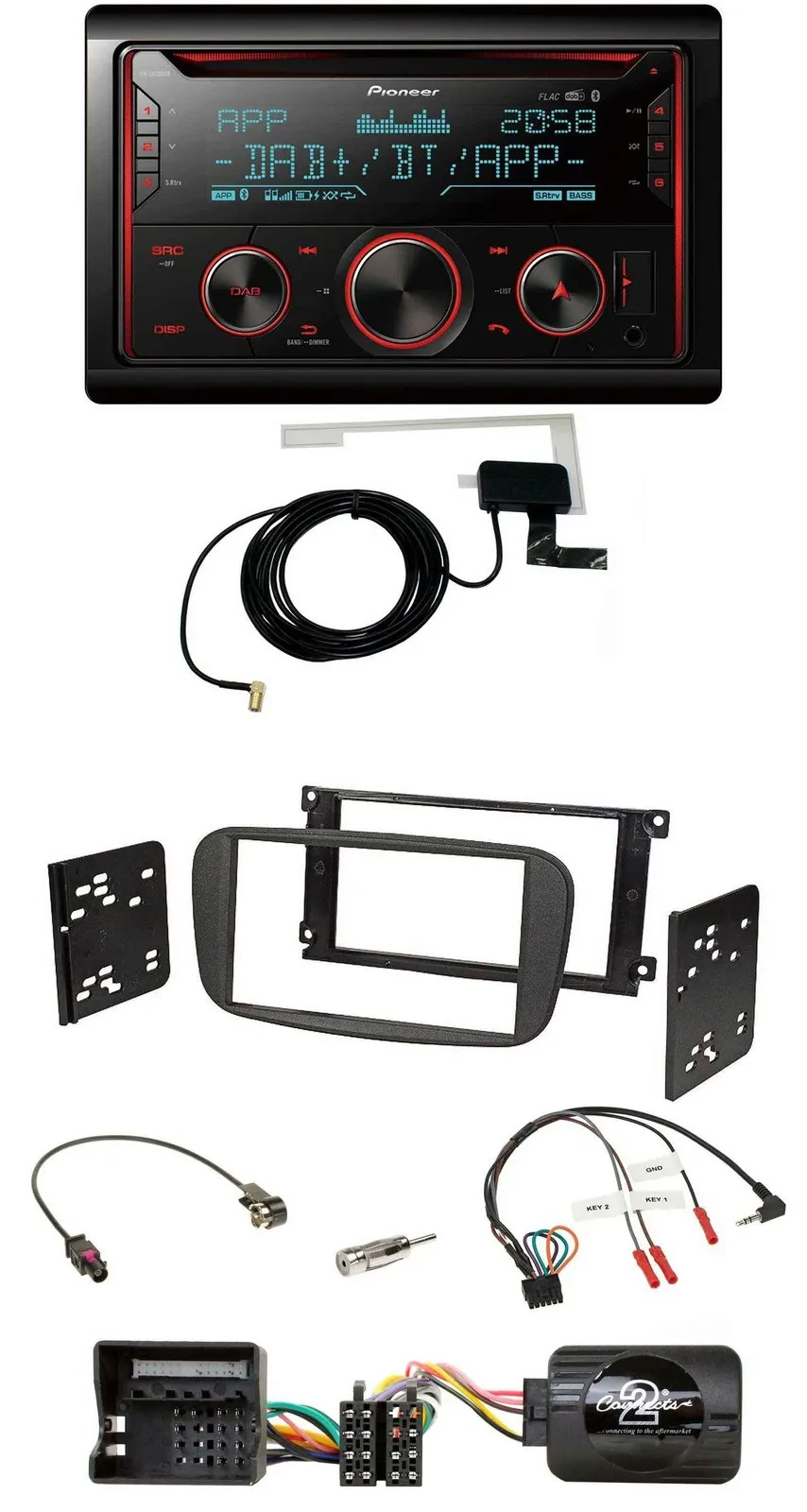 Pioneer 2DIN Lenkrad DAB USB CD Bluetooth Autoradio für Ford S-Max Mondeo 2007-2