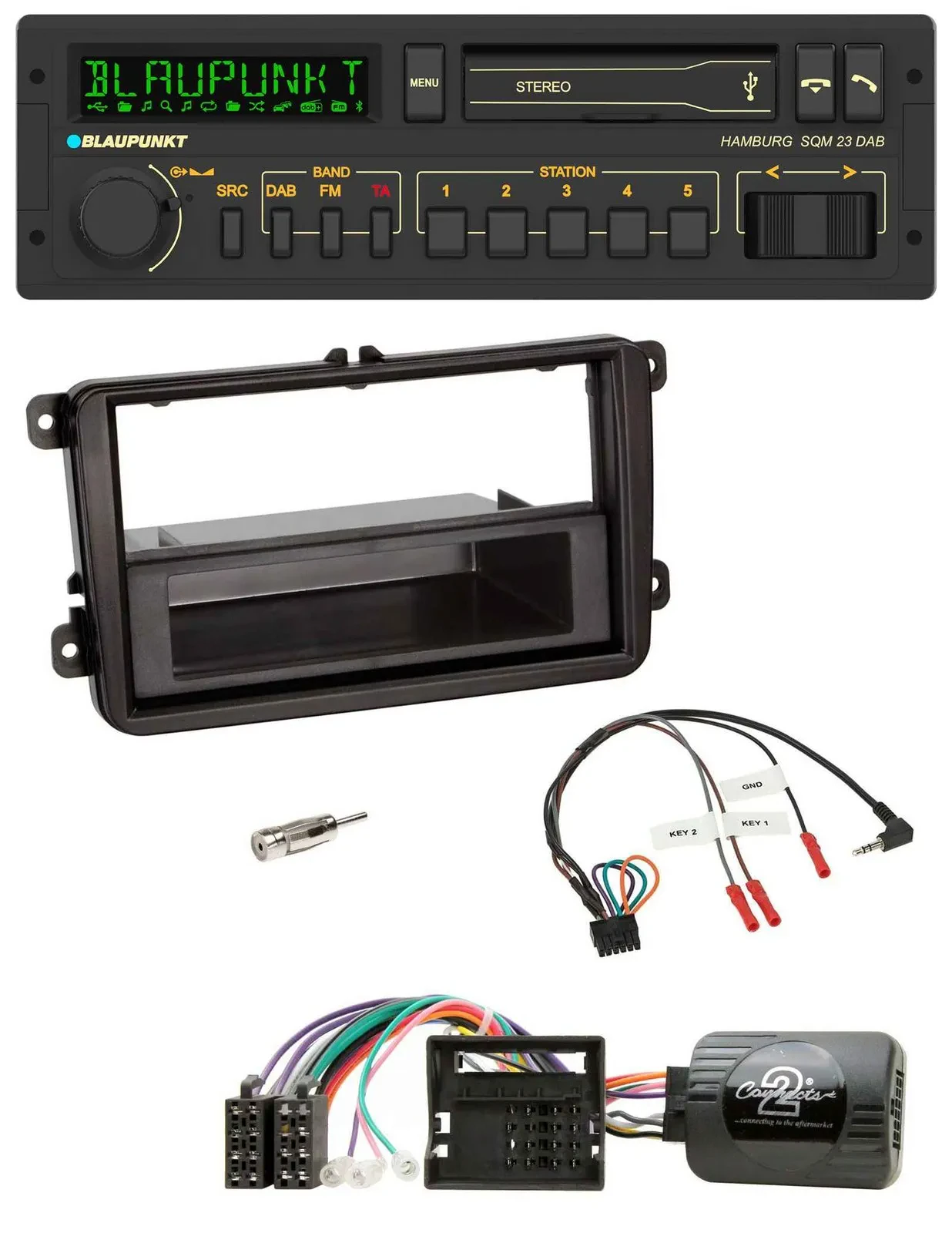 Blaupunkt USB DAB Bluetooth Lenkrad Autoradio für Skoda Fabia 5J 2007-2014