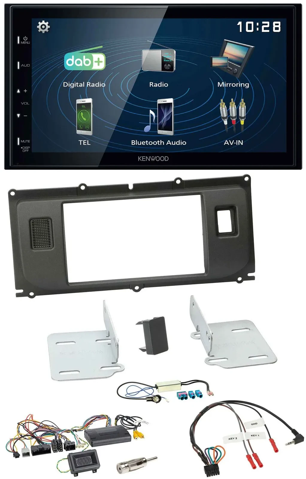 Автомагнитола Kenwood 2 DIN Bluetooth USB DAB для Land Rover Evoque (2011–2013)