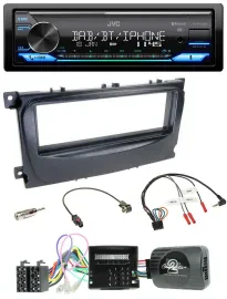 JVC Bluetooth DAB USB Lenkrad Autoradio für Ford Mondeo S-Max 2007-14 Can-Bus sc