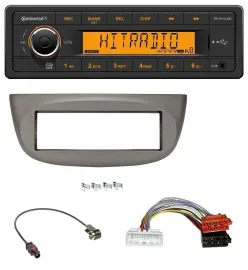 Автомагнитола Continental 1DIN, USB, AUX, MP3, для Renault Twingo (с 2015), бежево-серая