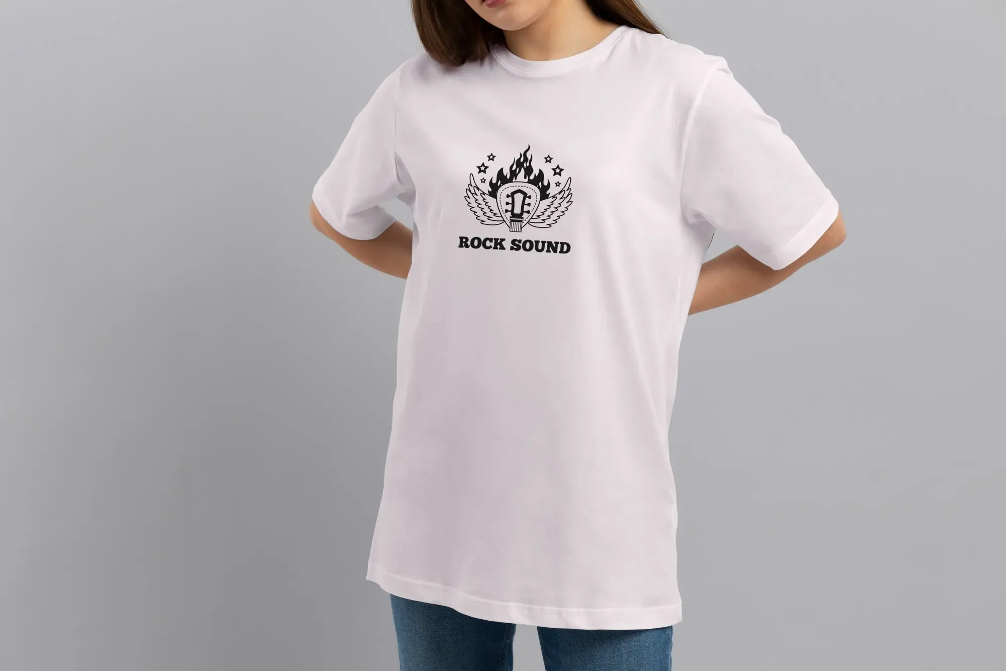 Футболка Popmerch WWS47 "Rock Sound" белая, женская, размер S