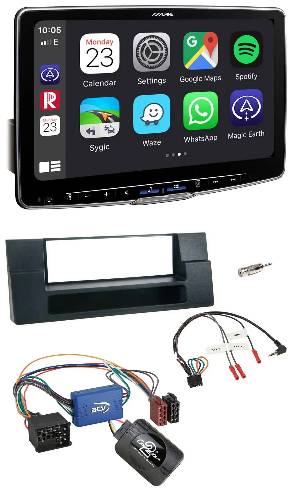 Alpine Lenkrad USB Bluetooth DAB Autoradio für BMW 5er E39 96-04 Aktivsystem Abl