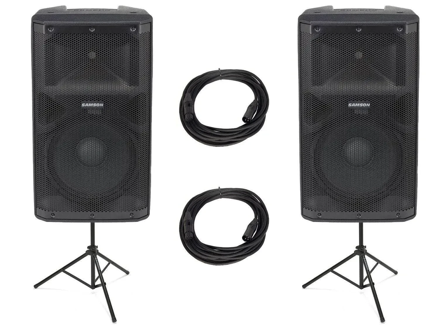Samson RS112A Speakers With Stands and Cables